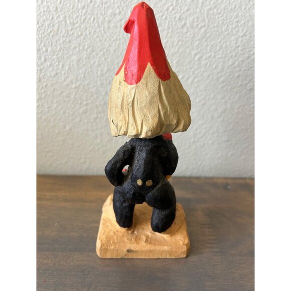 Vintage Henning Norway Wooden Carved Gnome Holding a Lantern 6.5" - Picture 3 of 6